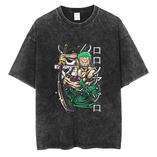 One Piece Zoro 3 Sword Style Oversized Vintage Tee