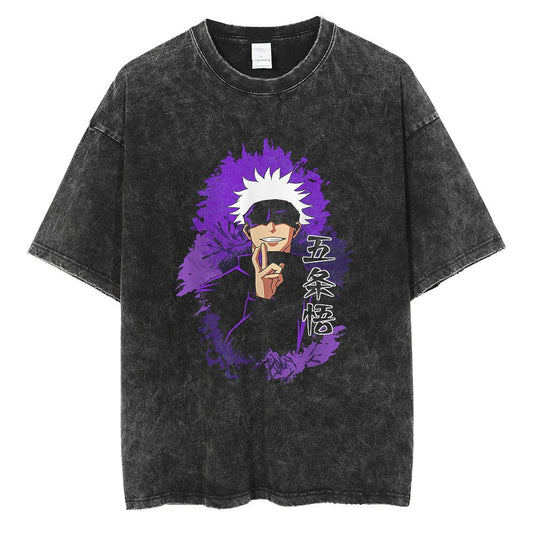 Jujutsu Kaisen Gojo Saturo Oversized Vintage Tee