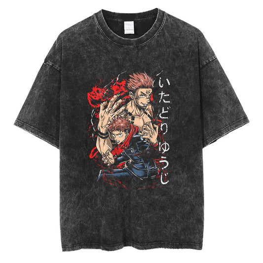 Jujutsu Kaisen Yuji X Sukuna Vintage Oversized Tee