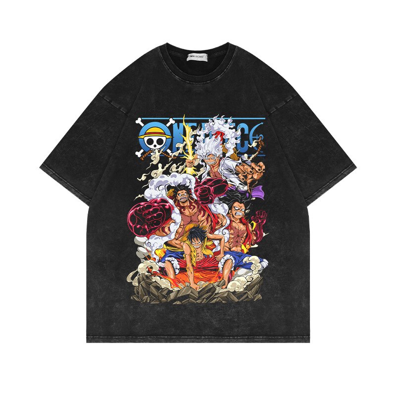 One Piece Monkey D Luffy All Gears Vintage Oversized Tee