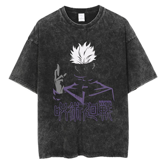 Jujutsu Kaisen Gojo Silhouette Oversized Vintage Tee