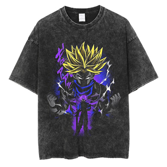 Future Trunks Super Saiyan Oversized Acid Wash Tee