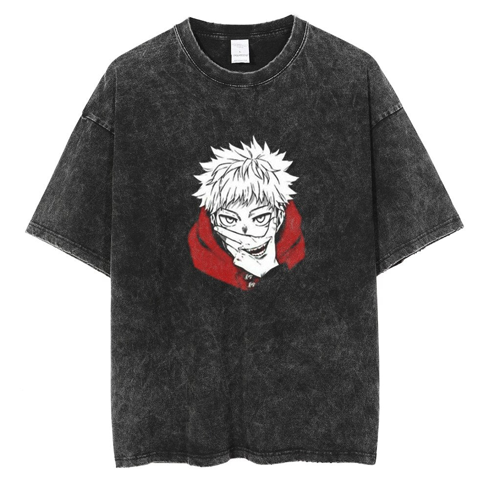 Jujutsu Kaisen Yuji X Sukuna's Hand Oversized Vintage Tee