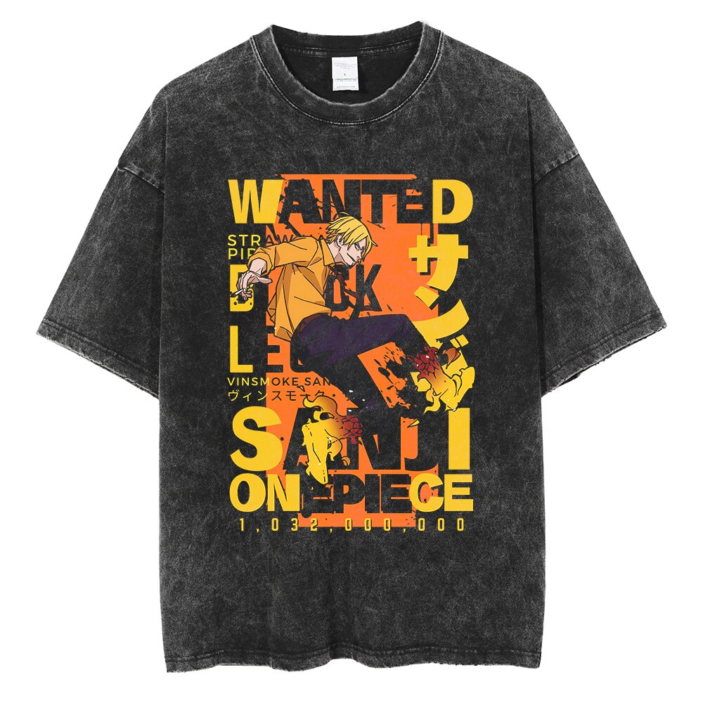 One Piece Sanji Wanted Oversized Vintage Tee